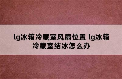 lg冰箱冷藏室风扇位置 lg冰箱冷藏室结冰怎么办